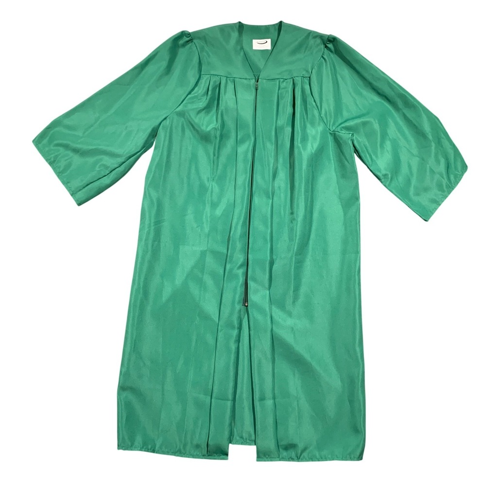 Jostens Graduation Gown Emerald Green Sz 5ft 10in to 6ft 0in Polyester MC1680533